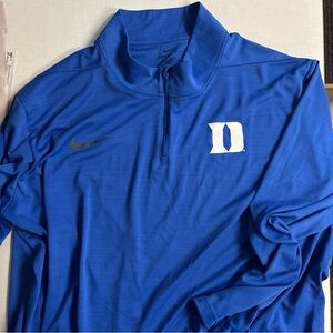 NIKE DUKE BLUE DEVILS MEN'S SIZE 4x BLUE QUARTER ZIP PULLOVER DRI-FIT